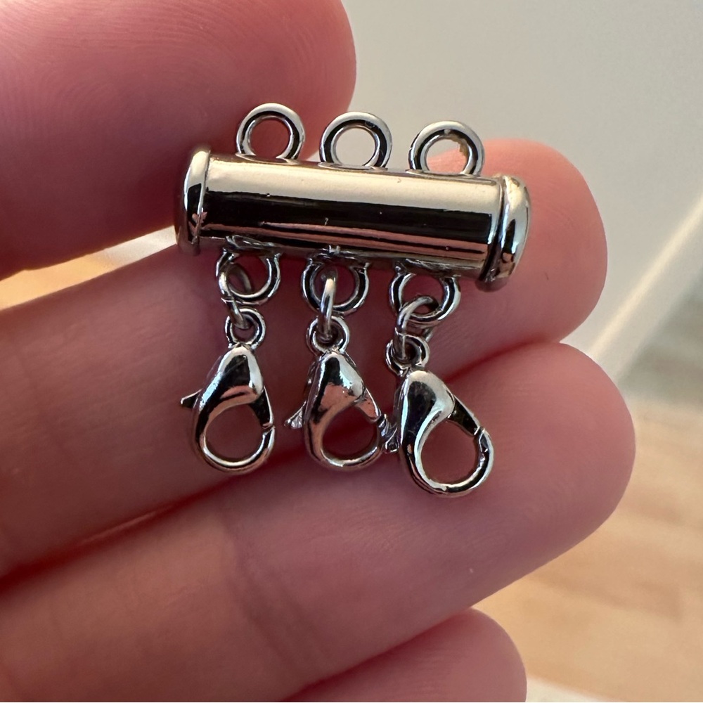 Silver Multi-Strand Clasp with Magnetic Closure
